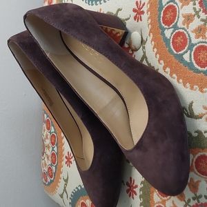 Block Heel Suede Pumps Talbots